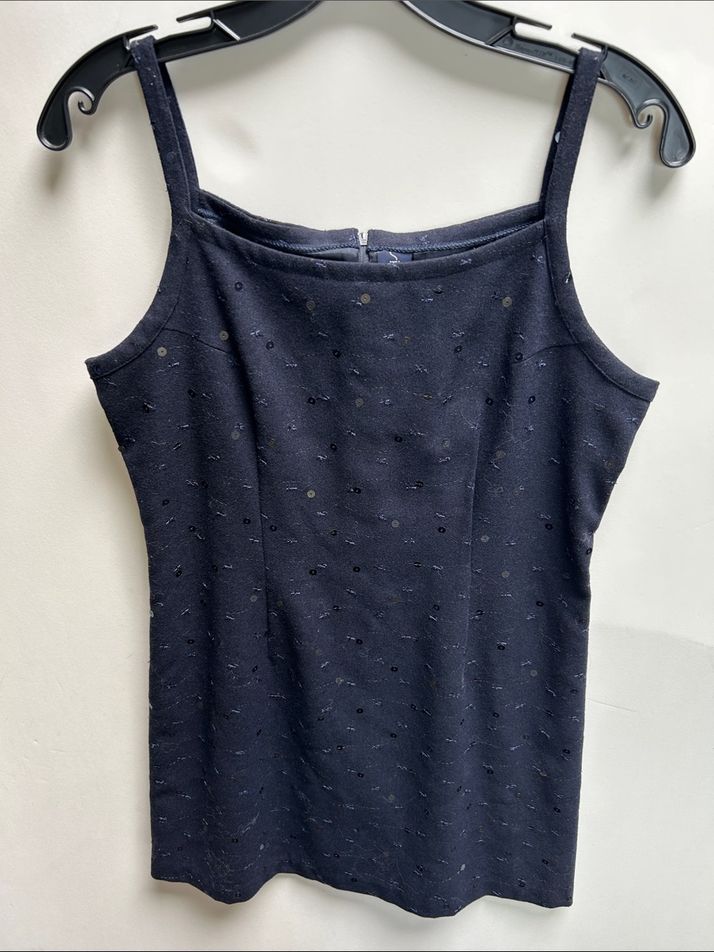 Simonetta Elegant Navy Eyelet Spaghetti Strap  Dress. NWT . Italy made. Size 95